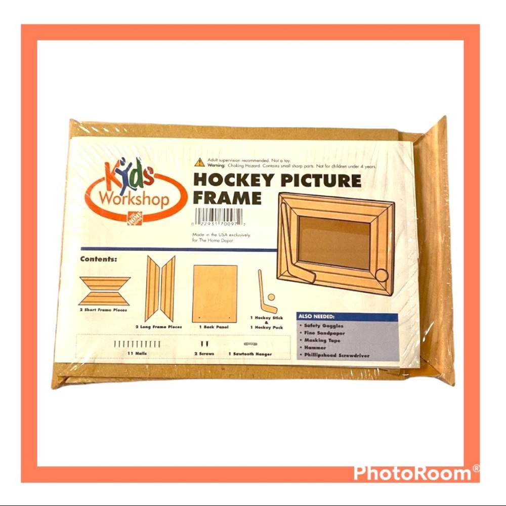 2/$30 Hockey Picture Frame Kids Building Kit by Home Depot New in Package